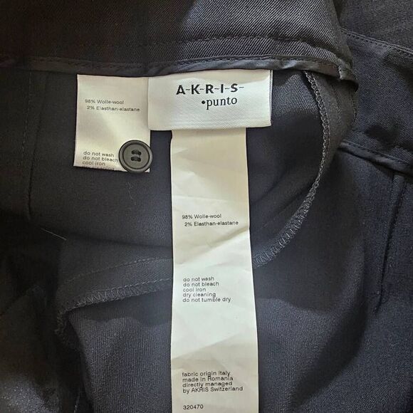 Akris Women’s Size 14 Black Wool Midi Rise Dress Pants - Picture 6 of 6